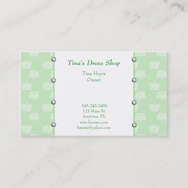 Green Crowns Business Card (Front)