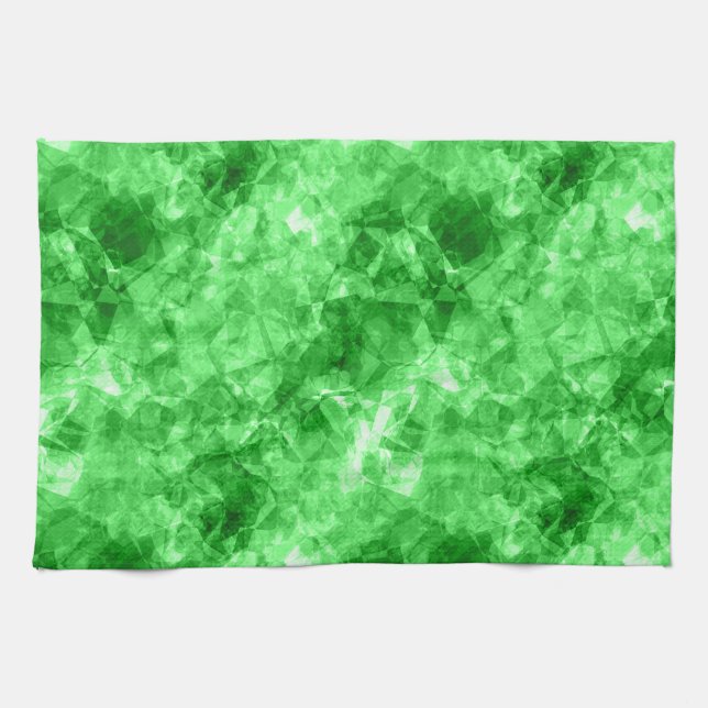 Green Crumpled Texture Kitchen Towel (Horizontal)