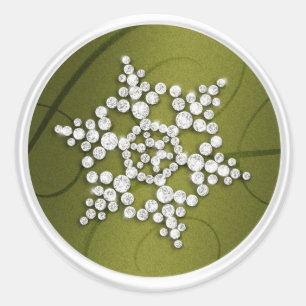 Green Crystal Snowflake Envelope Seal
