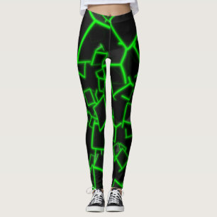 Green Cubs Abstract Background Leggings