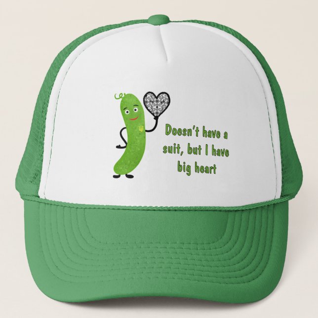 Green cucumber trucker hat (Front)