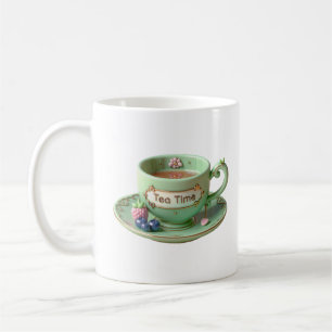 Green Cup, Raspberry, and Blueberry Coffee Mug