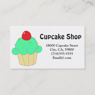 Green Cupcake Customizable Business Card