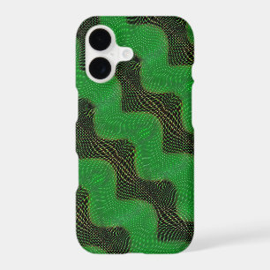 Green curve and clear points on dark background