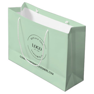 Green Custom Business Company website Your Logo Large Gift Bag