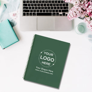 Green Custom Business Logo Notebook
