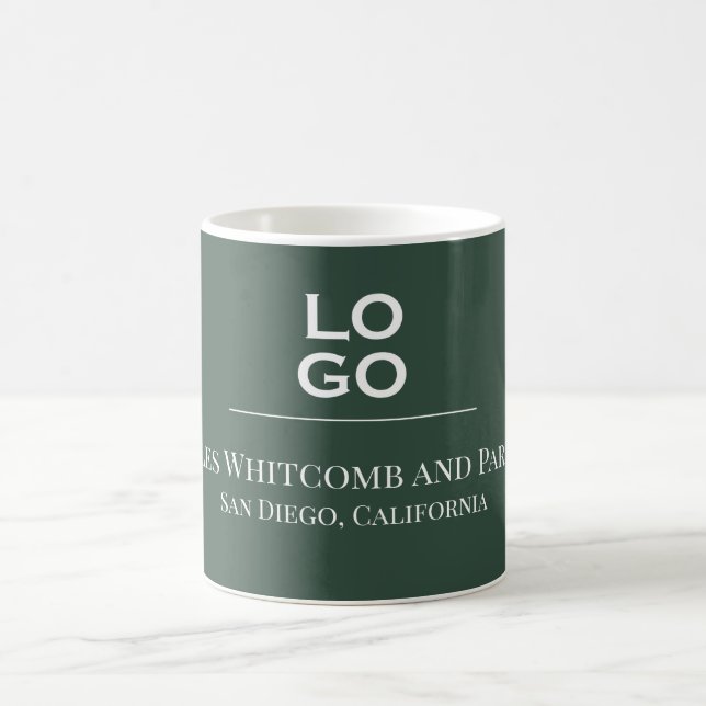 Green Custom Business or Company Logo Coffee Mug (Center)