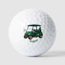 Green Custom Cart Clubs Monogram Personalised Nam
