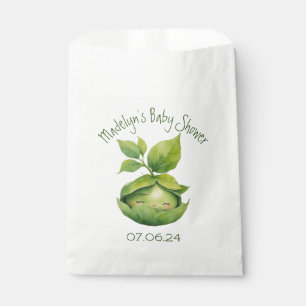 Green Custom Illustrated Nature Baby Shower Favour Bag