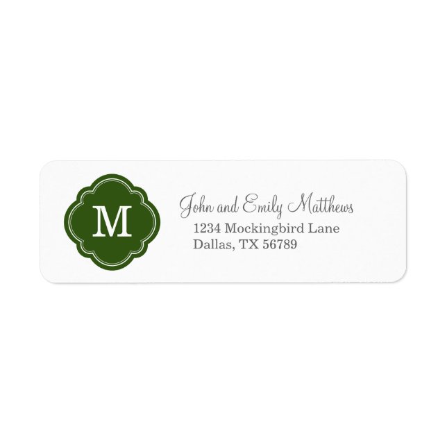 Green Custom Personalized Monogram (Front)