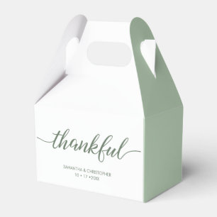 Green Custom Simple & Elegant thankful Wedding Favor Box