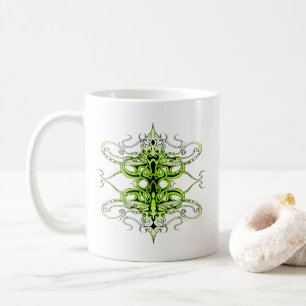 Green Custom Tribal Tattoo Design Coffee Mug