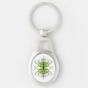 Green Custom Tribal Tattoo Design Keychain