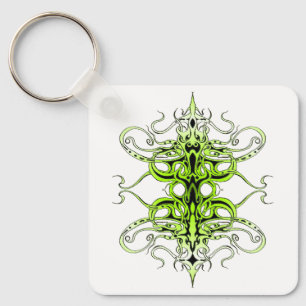 Green Custom Tribal Tattoo Design Keychain