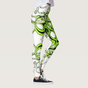 Green Custom Tribal Tattoo Design Leggings