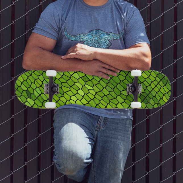 Green Cut Glass Look  Skateboard (Outdoor 3)