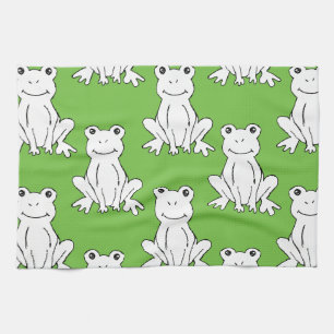 Green Cute Animal Pattern Cartoon Frog Pattern Kitchen Towel