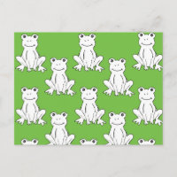 Green Cute Animal Pattern Cartoon Frog Pattern