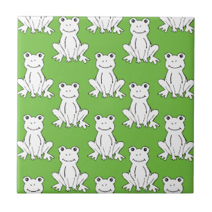 Green Cute Animal Pattern Cartoon Frog Pattern Tile