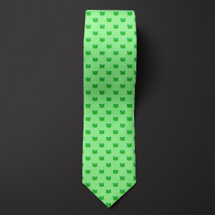 Green Cute Cat Tie