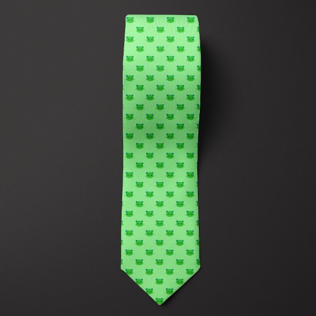 Green Cute Cat Tie (Creator Uploaded)