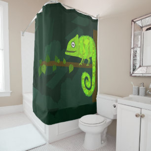Green cute chameleon