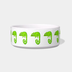 Green cute chameleon bowl