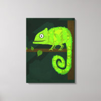 Green cute chameleon