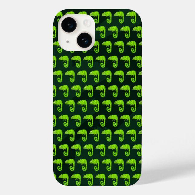 Green cute chameleon Case-Mate iPhone case (Back)