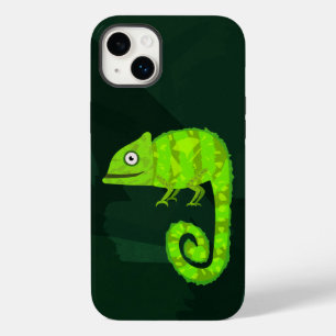 Green cute chameleon Case-Mate iPhone 14 plus case