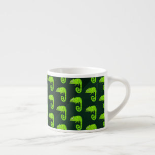 Green cute chameleon espresso cup