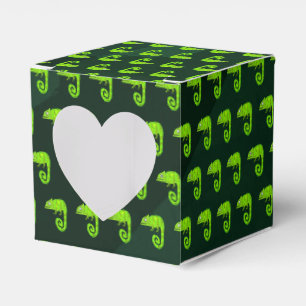 Green cute chameleon favor box