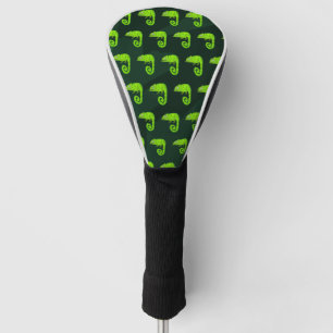 Green cute chameleon golf head cover