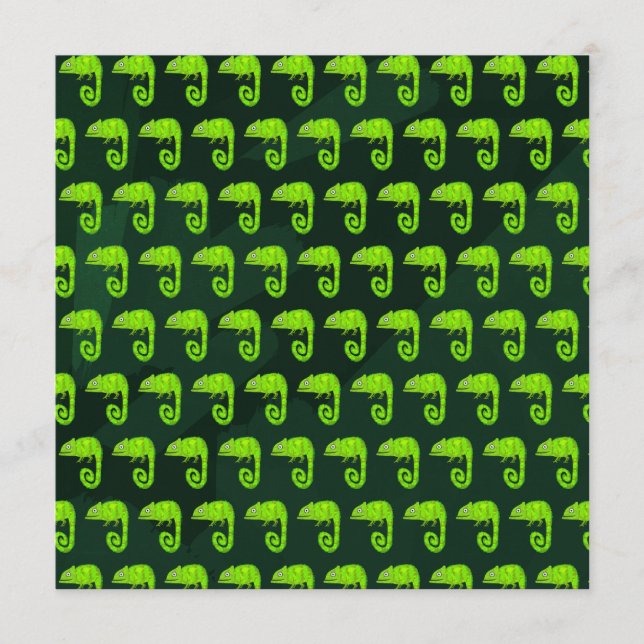 Green cute chameleon menu (Front)