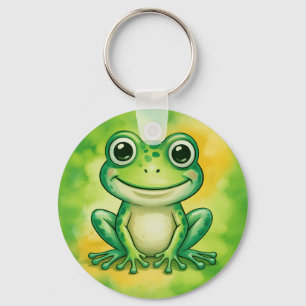 Green cute frog keychain
