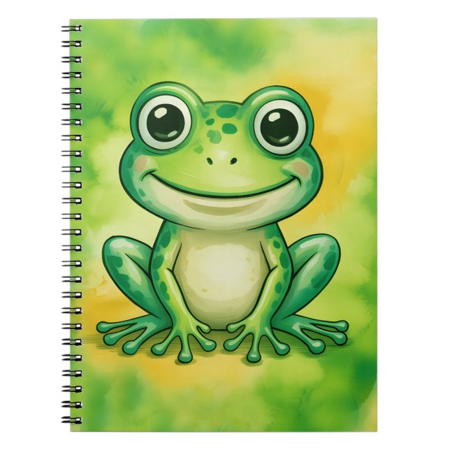 Green cute frog notebook (Front)