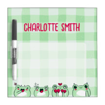 Green Cute Kids Personalizable Manga Cartoon Frog