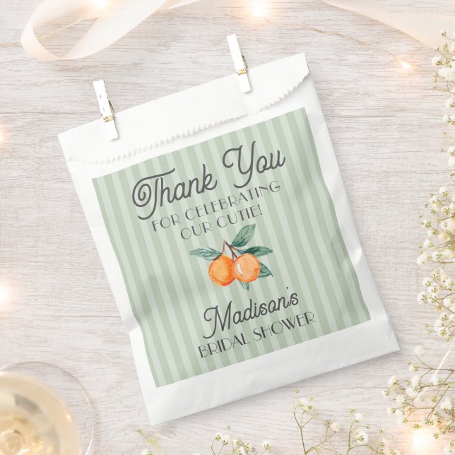 Green Cutie Main Squeeze Citrus Bridal Shower Favour Bag (Clipped)