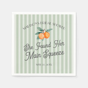 Green Cutie Main Squeeze Citrus Bridal Shower Napkin