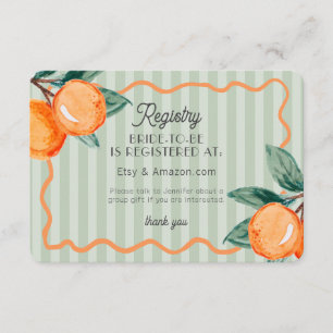 Green Cutie Pastel Citrus Bridal Registry Insert