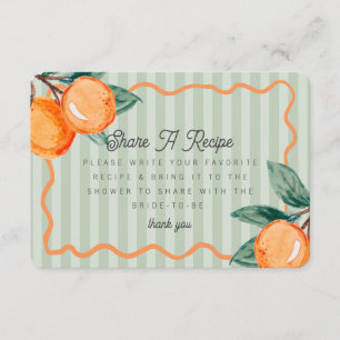 Green Cutie Pastel Citrus Bridal Share a Recipe Enclosure Card