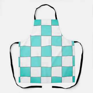 Green Cyan Chessboard Apron