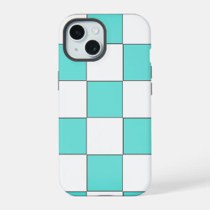 Green Cyan Chessboard iPhone 15 Case