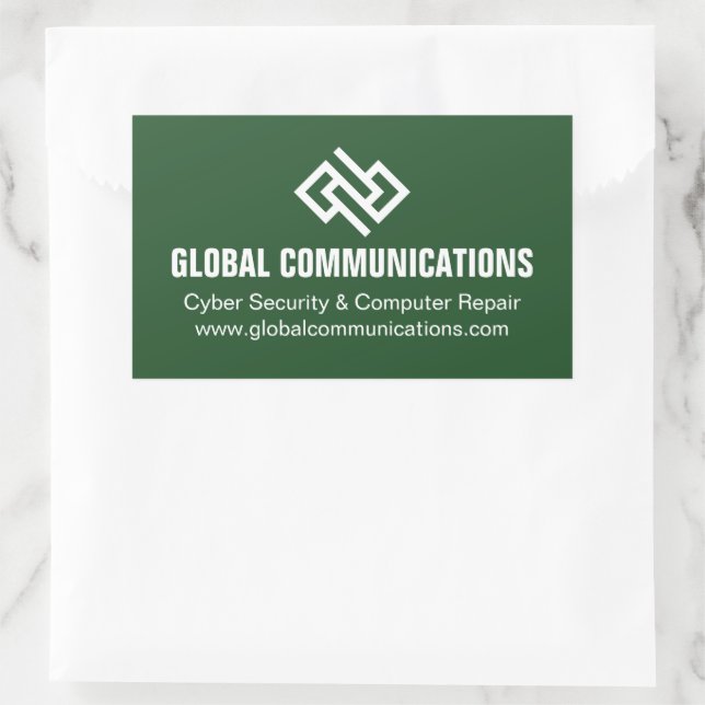 Green Cyber Technology Computer Company Custom Sticker (Bag)