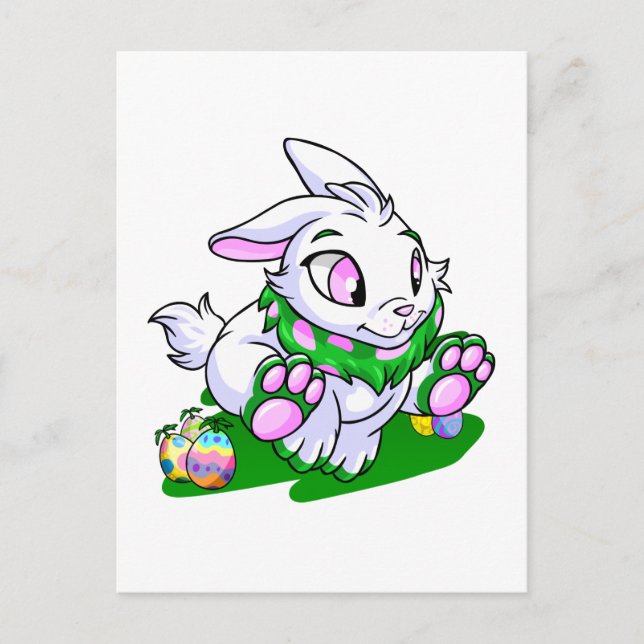 Green Cybunny racing through neggs Postcard (Front)