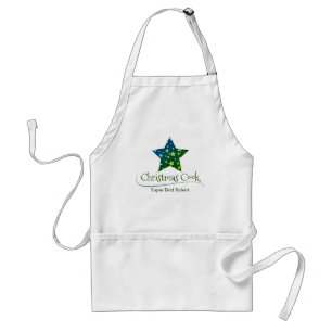 Green Dad Winter Star Typography Modern Christmas Standard Apron