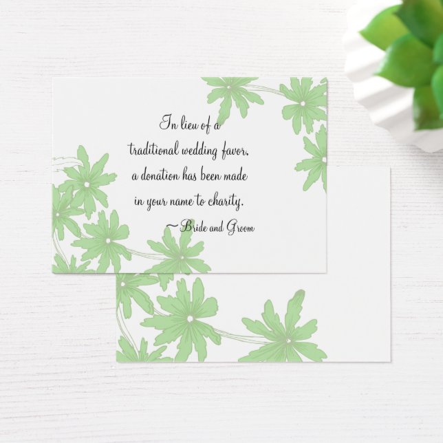 Green Daisies Mariage Charity Favoriser Card (Bureau)