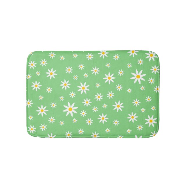 Green Daisy Bath Mat (Front)