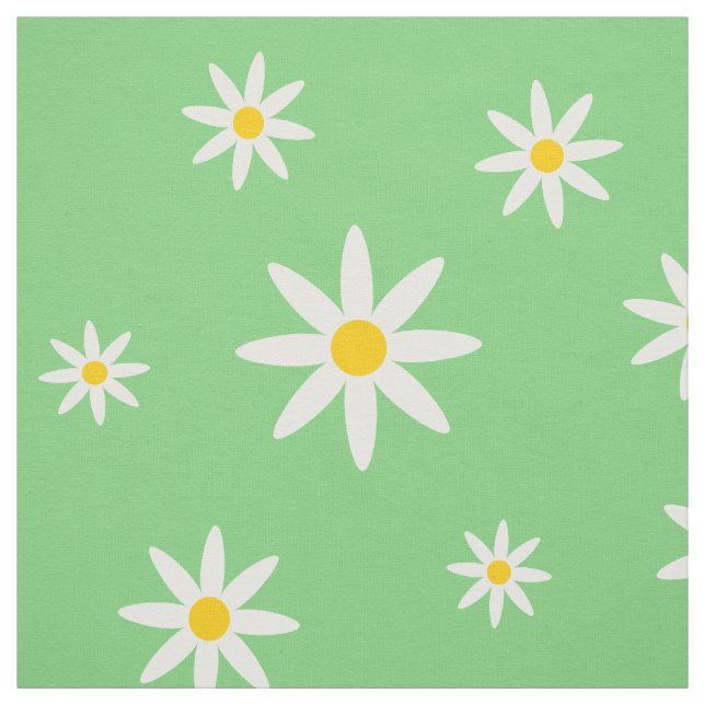 Green Daisy Fabric (Swatch)