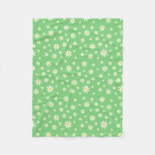 Green Daisy Fleece Blanket